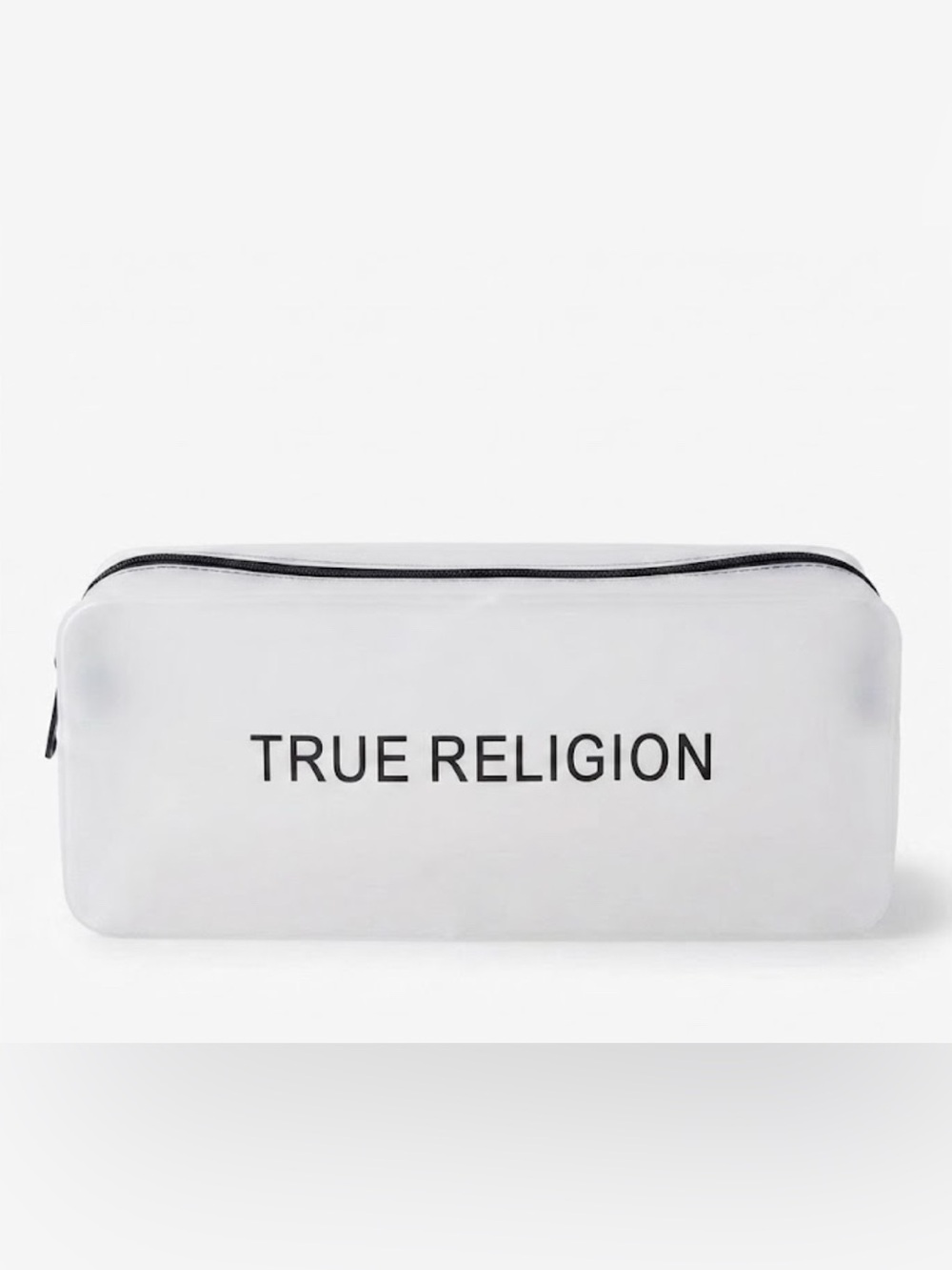 New authentic True Religion water resistant travel toiletry bag display
